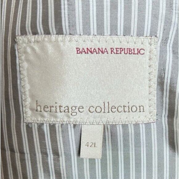 Banana Republic Men's Gray Herringbone Tweed Wool Sports Coat Blazer Size 42L - Picture 12 of 13